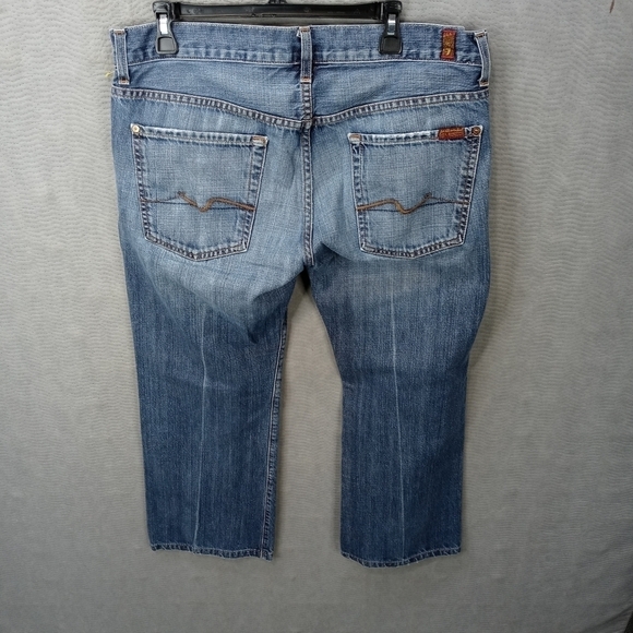 7 for all mankind men's bootcut blue jeans sz 36x29. Rise 10". 293 8pm - Picture 4 of 9